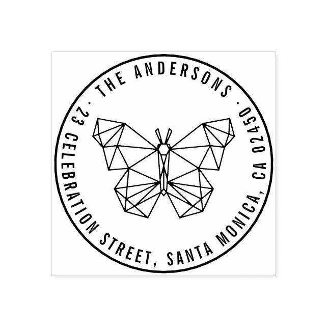 Bezeichnung und Rücksendeadresse moderner geometri Gummistempel (Prägung)