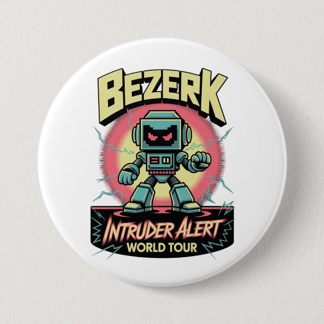 Bezerk Intruder Alert World Tour Retro Arcade  Button (Vorderseite)
