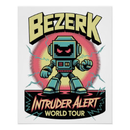 Bezerk Intruder Alert World Tour Retro Arcade  Poster