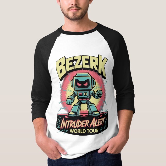 Bezerk Intruder Alert World Tour Retro Arcade  T-Shirt (Vorderseite)