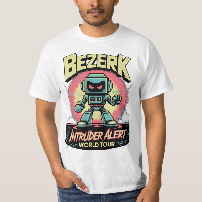 Bezerk Intruder Alert World Tour Retro Arcade  T-Shirt (Vorderseite)