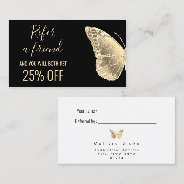 Beziehen Sie eine Freundin mit einer goldenen Schm Visitenkarte (Vorne/Hinten)