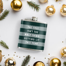 Beziehen Sie Lit | Funny Adult Weihnachtsfeiertag Flachmann