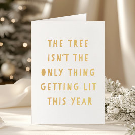 Beziehen Sie Lit | Gold Foil Funny Christmas Card Folienkarte