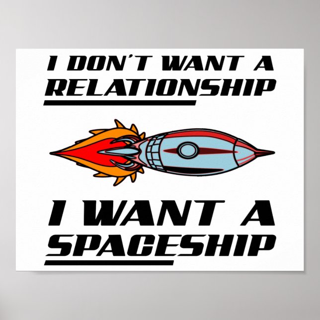 Beziehung Raumschiff Funny Poster (Vorne)
