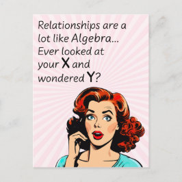Beziehungen sind wie Algebra Funny Quip Postkarte