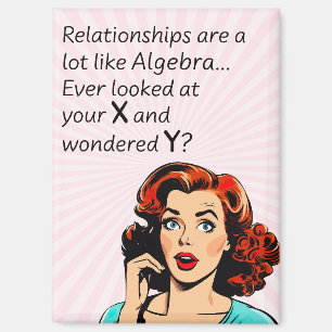 Beziehungen sind wie Algebra Lustiger Spruch Magnet