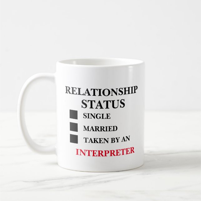 Beziehungsstatus-Interpreter Kaffeetasse (Links)