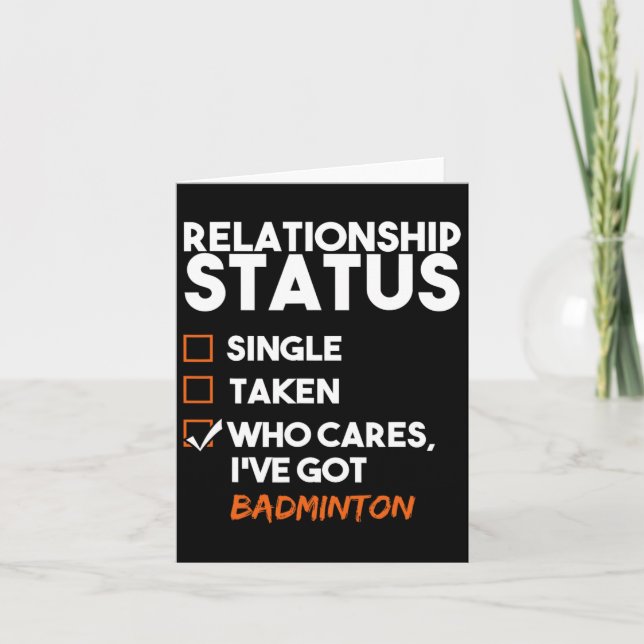 Beziehungsstatus IV Got Badminton Funny Sarcas Karte (Vorderseite)