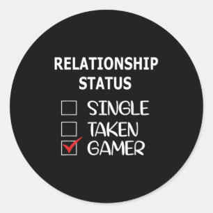 Beziehungsstatus Single Vergeben Gamer  Runder Aufkleber