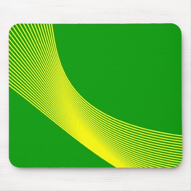 Bézier Curves - Gelb auf Gras Grün 009900 Mousepad (Vorne)