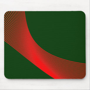 Bézier Curves - Rot auf Dunkelgrün 003300 Mousepad