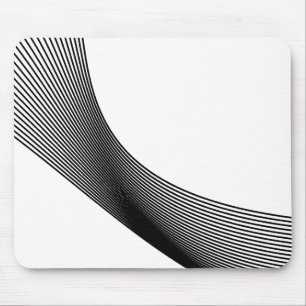 Bézier-Kurven - Schwarz auf Weiß Mousepad