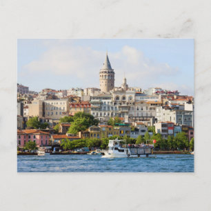 Bezirk Beyoglu und Galata Tower in Istanbul Postkarte