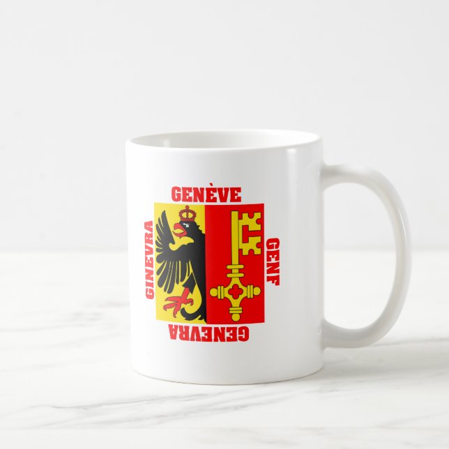 Bezirk-Flagge Genfs die Schweiz Kaffeetasse (Rechts)