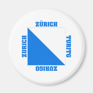 Bezirk-Flagge Zürichs die Schweiz Magnet