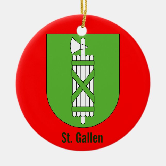 Bezirk St Gallen * Weihnachtsverzierung Keramikornament (Vorne)