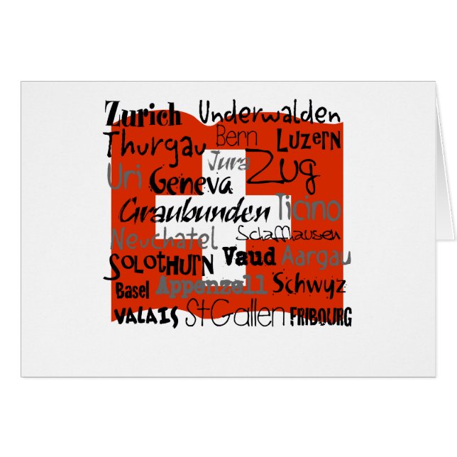 Bezirke von die Schweiz-Karte (Vorderseite (Horizontal))