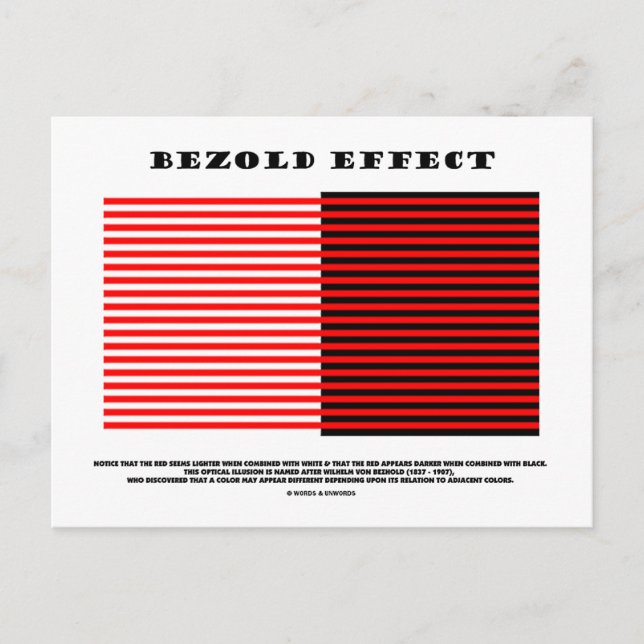 Bezold-Effekt (optische Illusion) Postkarte (Vorderseite)