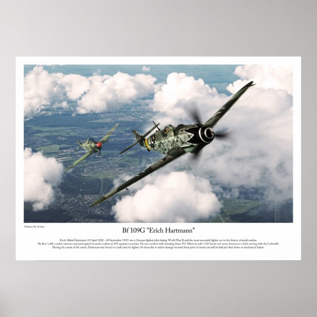 Bf 109G-6 "Erich Hartmann" Poster (Vorne)