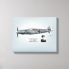 BF-109G Franz Stigler Profil Leinwanddruck