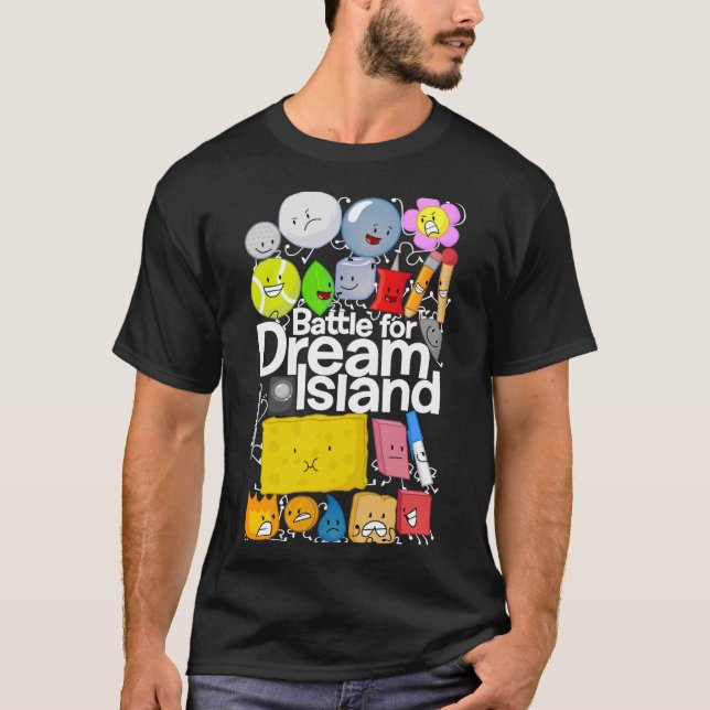 BFDI Poster Black Relaxed Fit T - Shirt (Vorderseite)