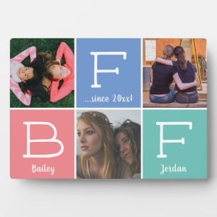BFF Best Friends Besties 3-Foto-Collage Pastellfar Fotoplatte