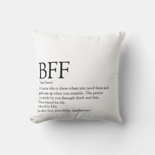 BFF-Definition beste Freundin Schwarz-Weiß Kissen