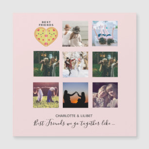 BFF Foto Collage Geschenke Staubiges Rosa PIZZA Fr Magnetkarte