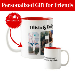 BFF-Foto-Zweitön-Becher – Personalisiertes Geschen Zweifarbige Tasse