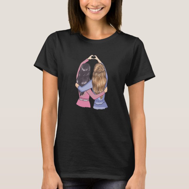 BFF Friends Love Your Friends Girls Heart Friendsh T-Shirt (Vorderseite)