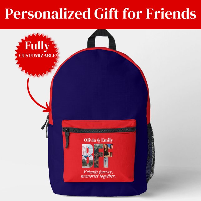 BFF Photo Collage Backpack – Gift for Friend Bedruckter Rucksack (BFF Photo Collage Backpack – Gift for Friend
)
