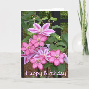 BG - Alles Gute zum Geburtstag! Pink Clematic Card Karte