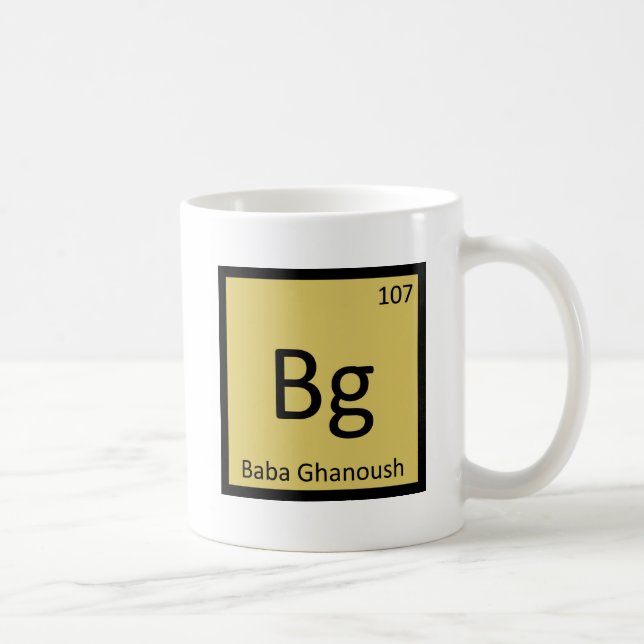 BG - Baba Ghanoush Appetizer Chemistry Symbol Tasse (Rechts)
