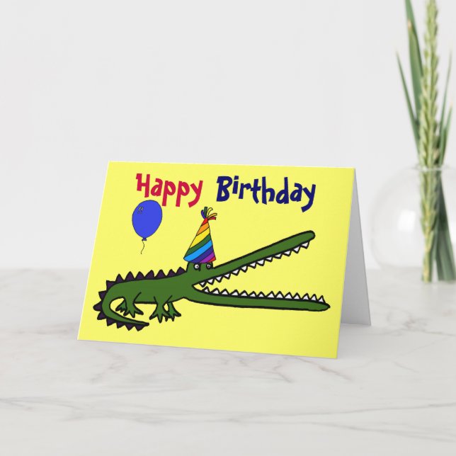 BG- Happy Birthday Crocodile Card Karte (Vorderseite)