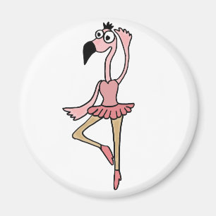 BG, rosa Flamingo-Ballerina-Tänzer-Cartoon Magnet