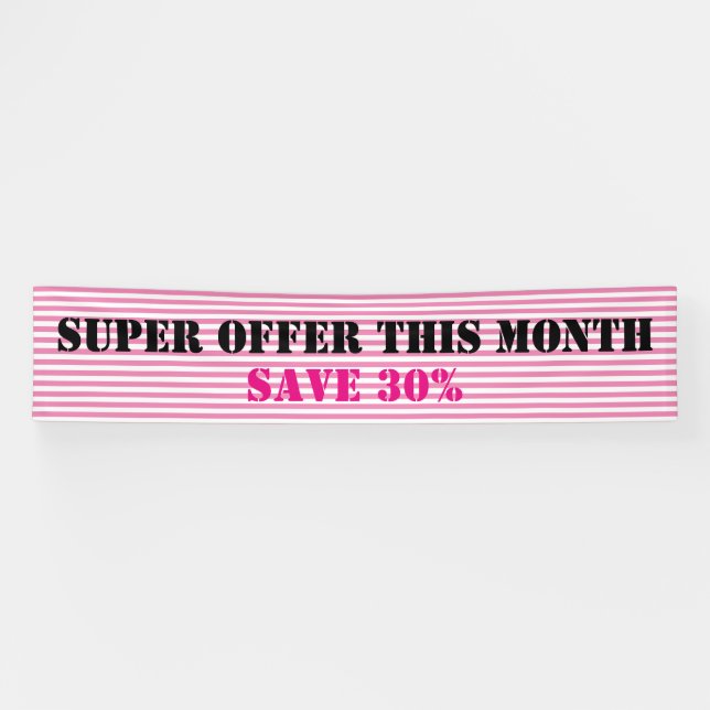 BG Streifen Muster schmal weiß + Ihre Rückseite &  Banner (Horizontal)