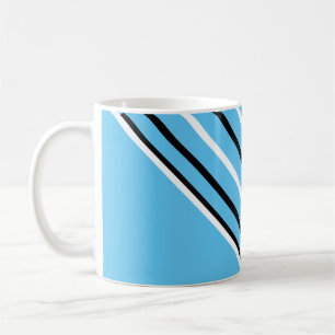 BG Stripes Muster schmal weiß & schwarz + hinten. Tasse