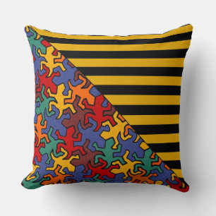 BG Stripes Muster schwarz + Geckos mosaik Kissen