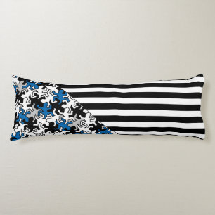 BG Stripes Muster schwarz + Geckos mosaik Seitenschläferkissen