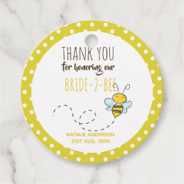 BH 2 BEE Niedlich Gelbes Punkt Brautparty Geschenkanhänger