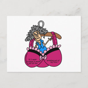 BH und Falten-Spaß Postkarte