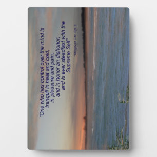 Bhagavad Gita Quote Plaque, "Wer Kontrolle hat.. Fotoplatte