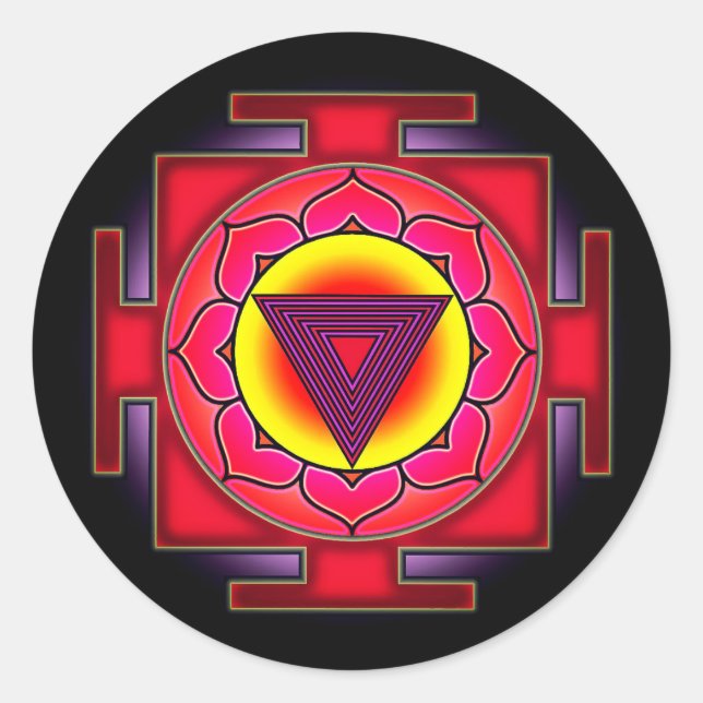 Bhairavi Yantra Runder Aufkleber (Vorderseite)