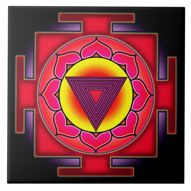 Bhairavi Yantra-Symbol Fliese (Vorderseite)