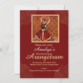 Bharatanatyam Arangetram laden Sie mit Ihrem Foto Einladung