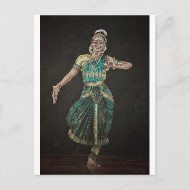 Bharatanatyam Dancer Postkarte (Vorderseite)