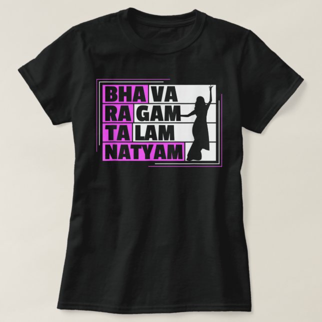 Bharatanatyam Design for a Bharatanatyam Dancer T-Shirt (Design vorne)