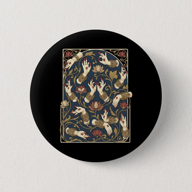Bharatanatyam Kathak und Odissi indischer klassisc Button (Vorderseite)