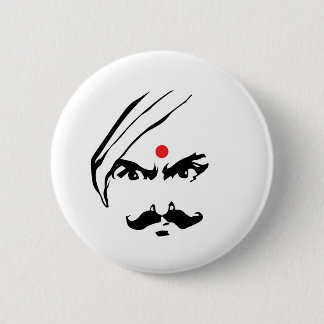 Bharathiyar verärgertes Gesichttamil-Dichter-Zitat Button